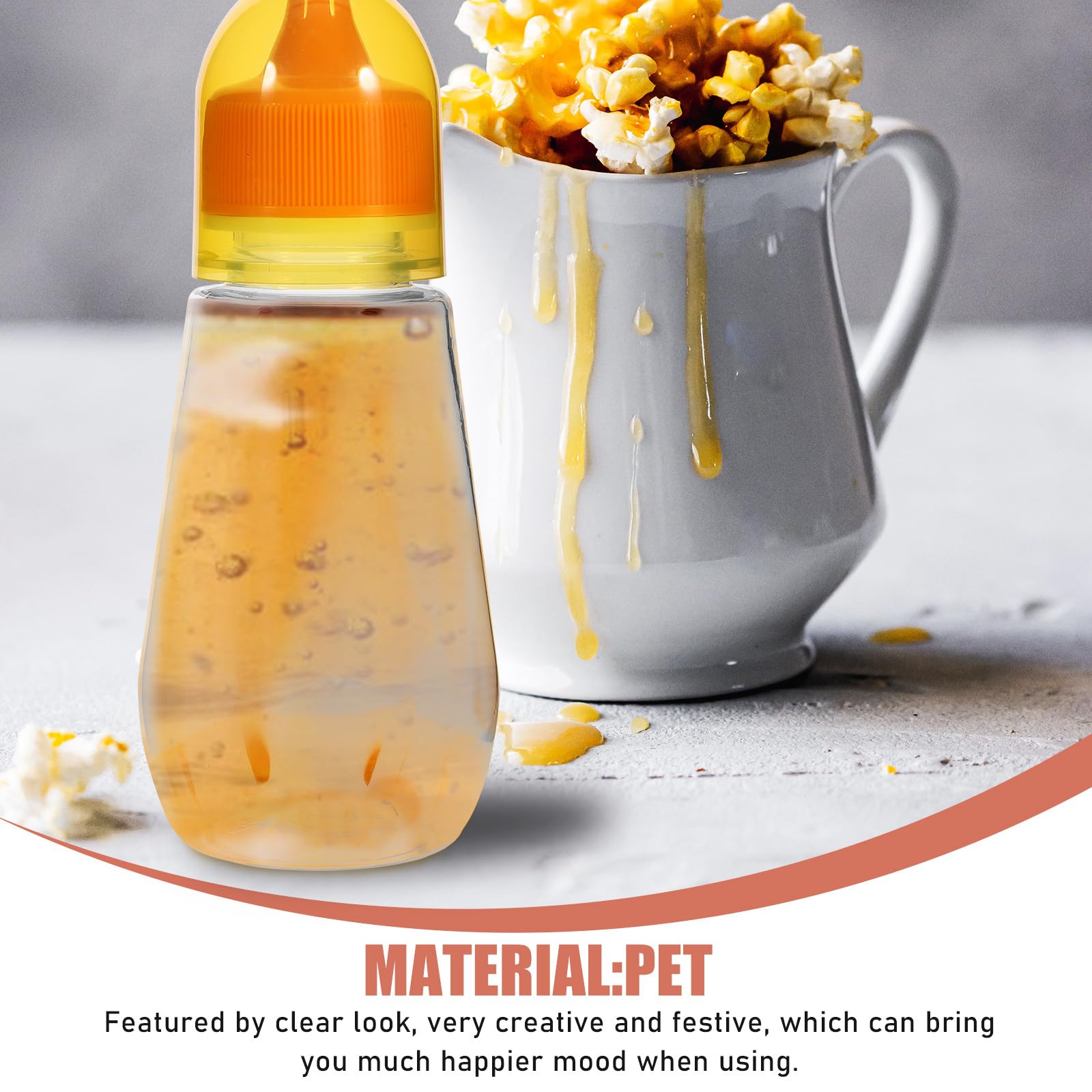 Beaupretty 4pcs 250g Pet Plastic Honey Jars with Lids and Squeeze Spout, Reusable Honey Storage Bottles for Kitchen and Dining Syrup, Jam, and Condiment Dispenser