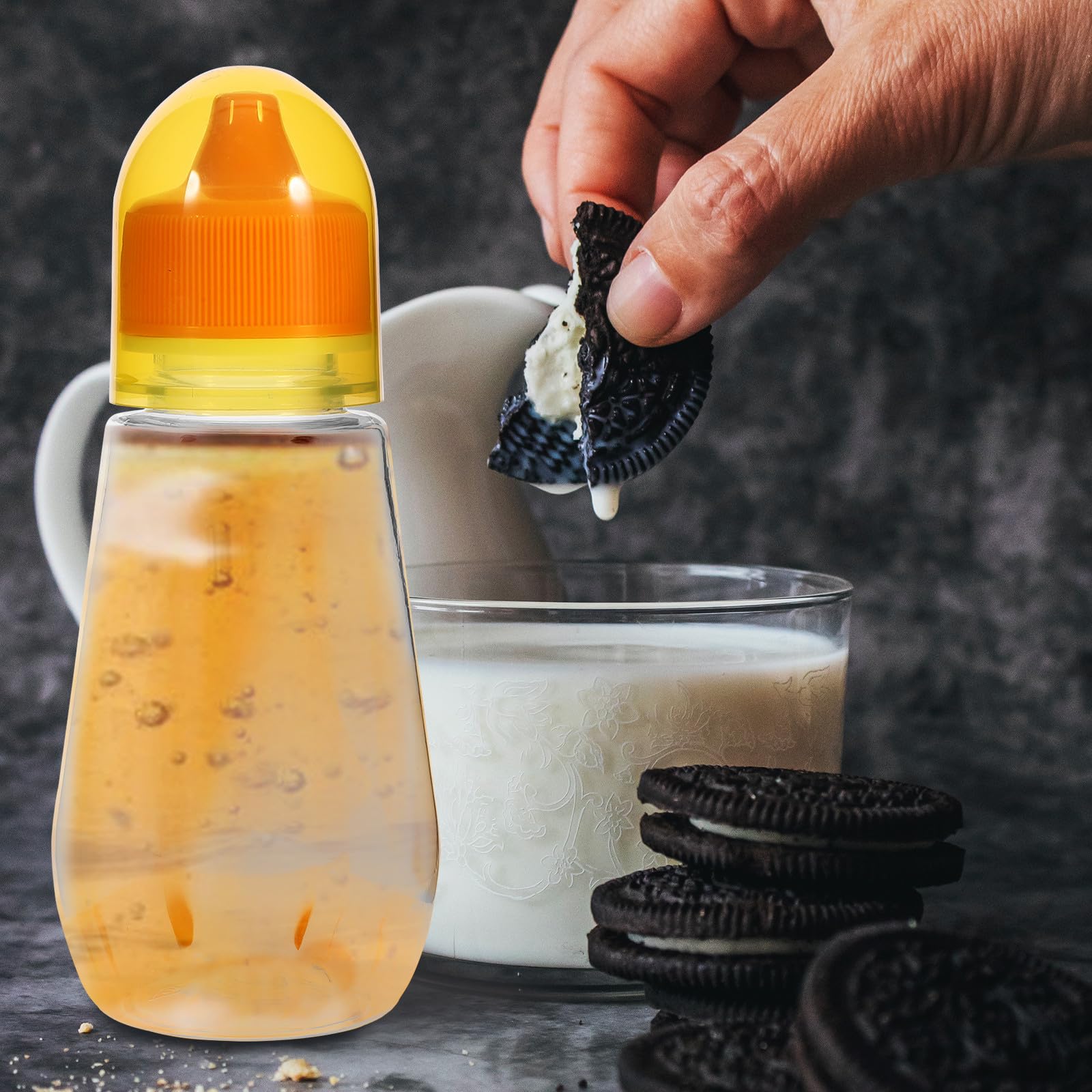 Beaupretty 4pcs 250g Pet Plastic Honey Jars with Lids and Squeeze Spout, Reusable Honey Storage Bottles for Kitchen and Dining Syrup, Jam, and Condiment Dispenser